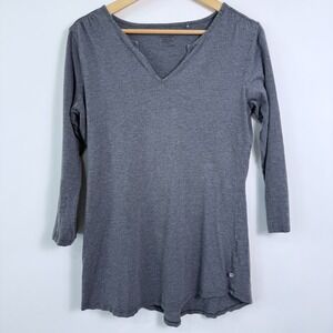 Toad&Co Tunic Top Size M Gray Back Pleat Organic Cotton Tencel Casual Minimalist